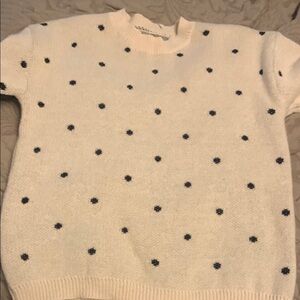 Women's tan/black Polka Dot Sweater